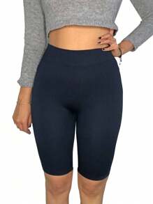 Short largo para dama ajustado deportivo - Azul Marino - Ver 1