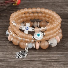 4pcs Boho Ngày lễ Phong cách Thủ công Bộ vòng đeo tay Với Vượt qua , Mắt ác , Hamsa , Lòng bàn tay , , Tua , lột vỏ Và Cơm Hạt , Hoàn hảo Đối với Của phụ nữ Mỗi ngày , Giải trí , Kỳ nghỉ , Buổi tiệc Mặc In Mùa Xuân Và Mùa hè - Nhiều màu - Xem 16