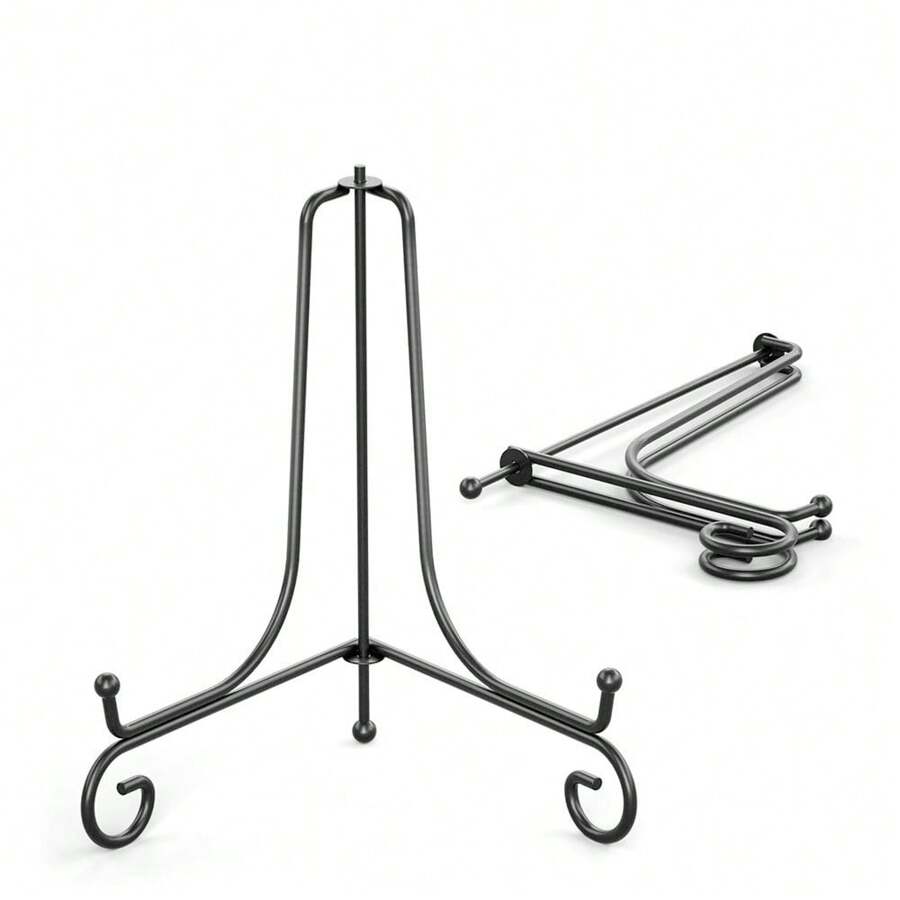 Foldable Triangle Iron Art Stand, European Style Minimalist Metal Ornament Display Stand For Tea Cake Frame Plate Gifts Birthday Graduation
