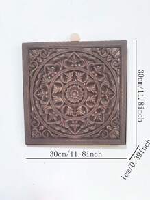 1個復古風格的30cm方形幾何圖案裝飾掛件,家居牆面裝飾創意掛飾