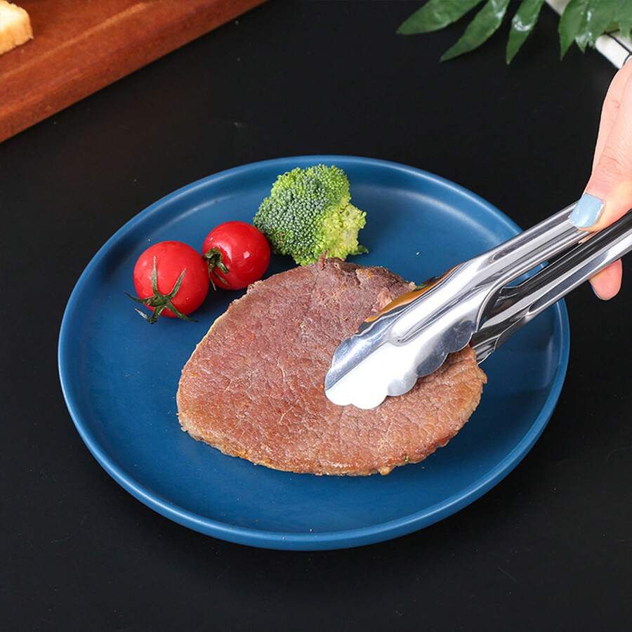 Stainless Steel Barbecue Tongs For Outdoor Bbq, Kitchen Cooking, Multifunctional Bread & Cold Dish & Food Clamp - 1PCS - View 1