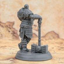 Human Berserker Barbarian Miniature, Male Miniature, Highly Detailed 3d Printed Miniature - Dark Grey - View 7
