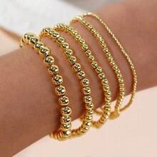 Bộ trang sức nữ 5 món phong cách Boho nghỉ dưỡng, vòng tay hạt đồng co giãn, mới mẻ, thanh lịch, nhỏ nhắn, thích hợp cho nữ đeo hàng ngày hoặc làm quà tặng. - Nhiều màu - Xem 6
