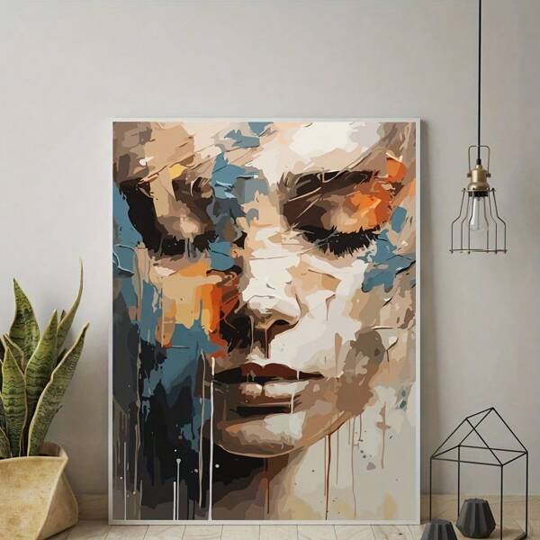 1 Pièce, Face De Femme Peinture Abstraite De Graffiti De Rue Sur Toile Décoration De Maison Esthétique , Cadeau Pour Amis Et Famille, Décor D'art Mural, Couchant De Soleil Belle Œuvre D'art De Paysage Pour Salon, Chambre À Coucher, Bureau, Cuisine, Bar Mural Décoration Sans Cadre