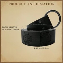 Thắt lưng Viking thời trung cổ Halloween dành cho nam Thắt lưng hiệp sĩ thời Phục hưng bằng da PU dập nổi Thắt lưng vòng tròn O Trang phục Viking Phụ kiện LARP - A - Xem 10