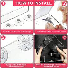 Trong suốt Hình ngôi nhà  Máng ăn cho chim Với Treo Hột Giá đỡ & 3 Sự Hút Cốc , Thích hợp Đối với Chim Ngoài trời - Nhiều màu - Xem 4