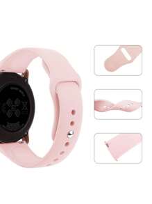 Pulseira 20mm Silicone Para Relógio Smartwatch - Preto - Visão 2