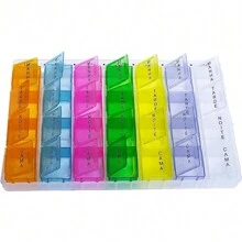 Pill Boxes Medicine Holder Medicine/Capsules 4x Day - Nhiều màu - Xem 1
