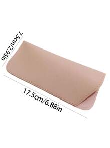 1pc Minimalist Portable Fashion PU Soft Leather Eyeglasses Case, Sunglasses/Reading Glasses Storage Bag, Minimalist Sunglasses Pouch