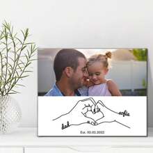 1 Miếng tranh sơn dầu Treo tranh Với Phong tục Hình chụp , Trẻ em Tên Và Ngày Bố Và Vẽ tay Nắm tay Bump Thiết kế Ngày của Cha Qủa tặng Vui Quà sinh nhật Đối với Bố Con gái Hiện đại Tác phẩm nghệ thuật Bức tranh Đóng khung 4 Kích thước Tự chọn tranh sơn dầu Đối với Phòng khách Phòng ngủ Phòng tắm Phòng ăn Nhà  Văn phòng Trang trí tường - Phong cách 4 - Xem 4