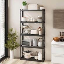 1/2/3/4 PCS 5-Tier Heavy Duty Storage Shelf Storage Utility Rack Shelf With Anti-Tipping Device Black - Black - View 6