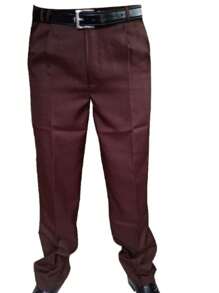 Calça Social Masculina Oxford - Marrom - Visão 6
