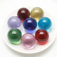 1pc 30mm Seamless Colored Glass Ball Decor, Countertop Ornament