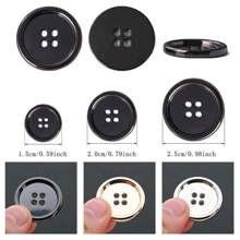 6pcs Metal Buttons 4 Hole Round Buttons , Decorative Buttons For Crafts Arts & Crafts Supplies , Sewing Buttons For Clothing Sewing & Knitting Supplies.(Dimensions: 1.5cm/0.59inch, 2.0cm/0.79inch, 2.5cm/0.98inch)