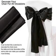 1 PC   Satin Table Runner  Long Wedding Satin SilkTable Runner For Wedding Banquet Graduations Birthday Party Decoration,Satin  Table Runner,Table Decorations Holiday - Black - View 5