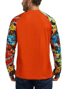 RODEEL Long Sleeve Shirts Men UPF 50+ Sun UV Protection Lightweight Quick Dry Moisture Wicking Breathable Cooling Athletic Activewear For Outdoor Hiking Camping Running Biking Fishing Boating Construction Landscaping Sport Gym Workout, Holiday Gift - 橘色 - 查看 4