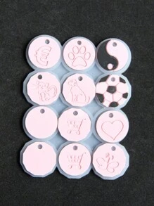 2024新品到貨1只簡約風diy購物車代幣硅膠鏡子掛飾鑰匙扣模具 - 無色 - 查看 4