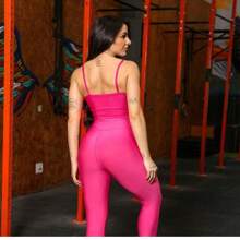 Women Leggings - 玫紅色 - 查看 2