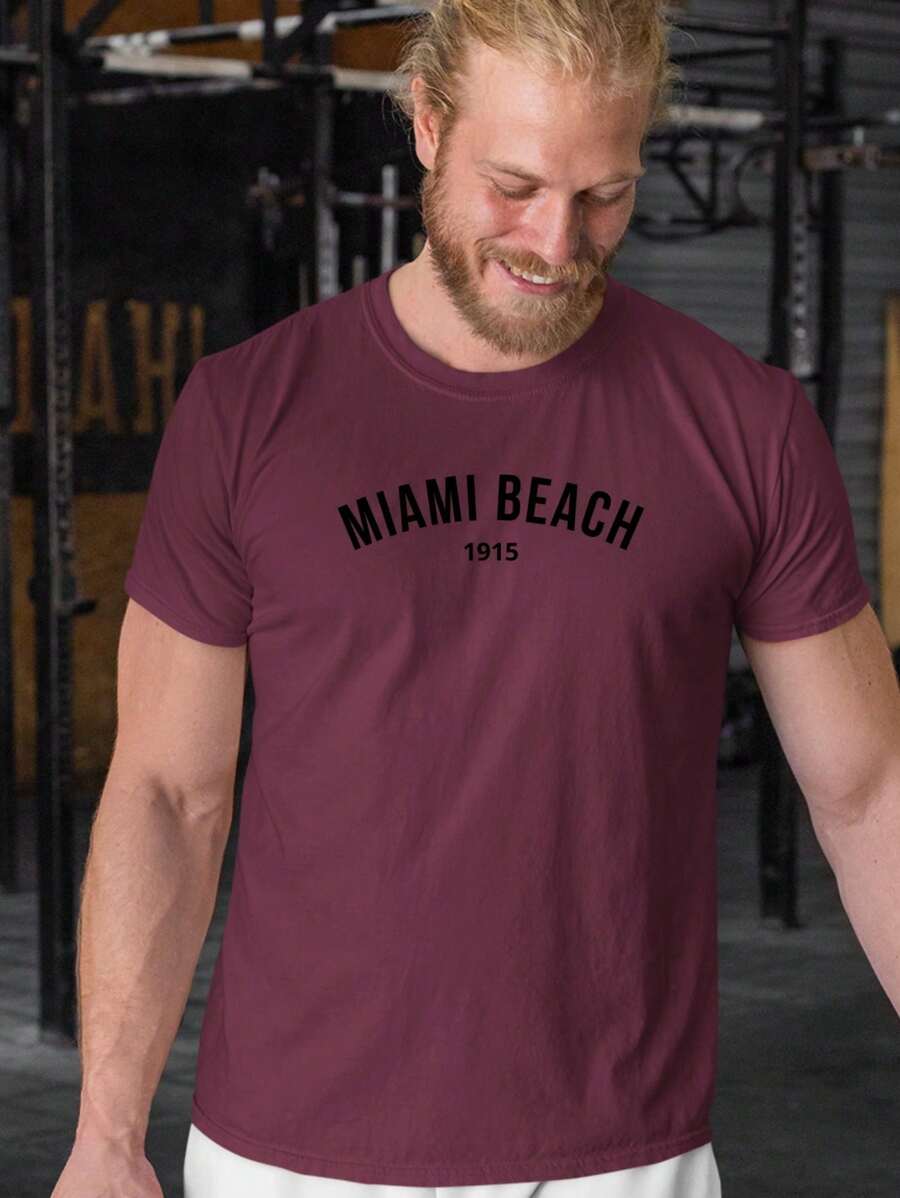 Camiseta Masculina Miami Beach Camisa 100% Algodão