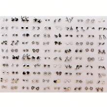 18pairs/Set Random Mini Plastic Ear Studs Set - Gold - View 4