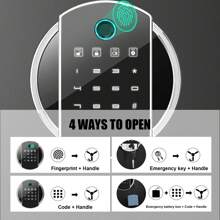 Kavey Biometic Fingerprint Gun Safe Cabinet, Safe For Rifles And Shotguns Quick Access 3-5 Gun Cabinet With Fingerprint Lock And Pistol Lock Box, Backlit Keypad