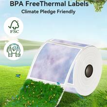 Phomemo 1 Stück Phomemo Thermobeschichtetes Etikettenpapierrolle, Bunte Label Mit Sternhimmel-design In Quadratischer Form Mit Größe 1.97"x1.97", 50x50mm, Etikettenpapier Mit Mehrzwecknutzung Für Phomemo M110/m220/m120/m200/m221 Etikettendrucker, Selbstklebendes Thermopapierrollen Perfekt Für Kleideretiketten, Preisschilder, Kategorieetiketten Und Paketzettel