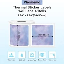 Phomemo 1 Stück Phomemo Thermobeschichtetes Etikettenpapierrolle, Bunte Label Mit Sternhimmel-design In Quadratischer Form Mit Größe 1.97"x1.97", 50x50mm, Etikettenpapier Mit Mehrzwecknutzung Für Phomemo M110/m220/m120/m200/m221 Etikettendrucker, Selbstklebendes Thermopapierrollen Perfekt Für Kleideretiketten, Preisschilder, Kategorieetiketten Und Paketzettel