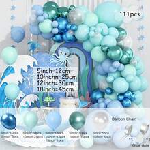 Mủ cao su Quả bóng bay Vàng Vòng hoa Arch Bộ Đối với Kim loại Màu xanh lá Xanh Bóng bay Ngày lễ Sinh nhật , Tiết lộ giới tính , Đám cưới , , Buổi tiệc Đồ trang trí - Màu xanh nhạt - Xem 2