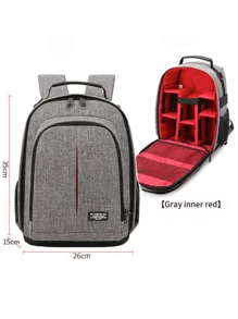Pequeña Mochila Impermeable De La Cámara Dslr Para Actividades Al Aire Libre Y Fotografía - Gris - Ver 13