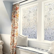 ucdfi 1 Roll Removable Glass Sticker, Self-Adhesive Vinyl 15.74 Inch X 196.85 Inch Waterproof Bathroom Door Wallpaper - Clear - View 2