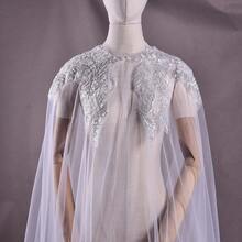 1pc Extra Large Luxury Embroidered Sequin Shawl, Bridal Wedding Party Wrap - VG25 - View 7
