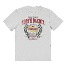 Haywood & Main North Dakota Graphic Ash Grey Men's Cotton Short-Sleeve T-Shirt - 淺灰色 - 查看 2