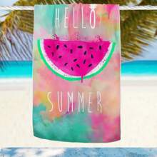 1 Stück Wassermelonen-Muster Strandtuch, Microfaser Strandtuch, Fitnesstuch geeignet für Sommer, Strand, Schwimmbäder Badezimmer Dekoration Reisenotwendigkeiten Reisezubehör Strandutensilien - Verschiedenfarbig - Übersicht 3