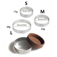 Tròn Đục lỗ Vòng bánh Mousse Với Lỗ , 0.8mm , Đối với Tiếng Pháp Bánh & Cheese , Khuôn nướng , Thép không gỉ 430 - Bạc - Xem 4