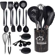 Silicone Kitchen Utensil Set - 43pcs Cooking Utensils Set With Holder Turner Spatula Ladle Tongs Whisk For Non-Stick Cookware, Heat Resistant Kitchen Utensil Set Kitchen Gadgets