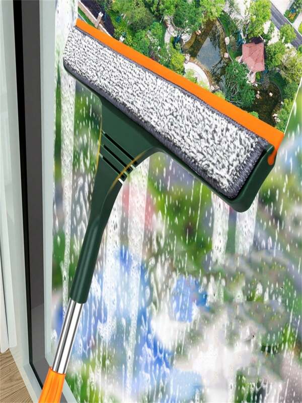 1pc, Extended 2 In 1 Glass Wiper For Scraping And Washing, Double-Sided Window Glass Floor Cleaning Scraper Brush, Window Squeegee, Water Squeegee, Car Windshield Scraper, Household Scraping Tool, Cleaning Supplies, Cleaning Tool,Mother's Day Gift