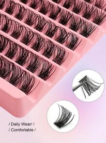 Asiteo 120根单根假睫毛，DIY睫毛嫁接簇，家用化妆用品，睫毛簇，睫毛簇，单根假睫毛，睫毛，假睫毛 - 黑色 - 查看 5