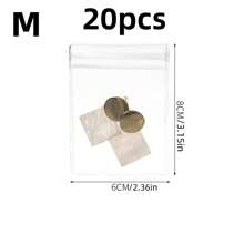 20Pcs Clear Jewelry Storage Bag,Self Locking Pvc Resealable Bag, Small Dustproof Jewelry Pouch Holder Organizer For Desk