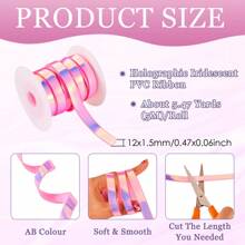 5,47 yard/Cuộn Ruy băng PVC ánh kim ba chiều rộng 1/2 inch Màu sắc nàng tiên cá cho sổ lưu niệm Thủ công trang trí gói quà cho bữa tiệc, Thích hợp cho lời mời đám cưới mộc mạc, nơ, vòng hoa, đồ thủ công DIY, đồ trang trí Giáng sinh, trang trí nhà DIY, tiệc cưới và gói quà - màu tưởng tượng - Xem 3