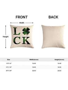4 cái/bộ Ngày St. Patrick Cỏ ba lá Tim & Nhà  Mô hình Gối trang trí Loại vỏ ( Cái gối Không bao gồm ) , Hoàn hảo Đối với Gia đình Sofa Đồ trang trí - Hồng - Xem 6