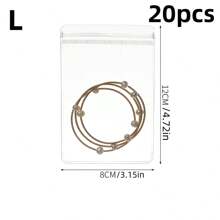 20Pcs Clear Jewelry Storage Bag,Self Locking Pvc Resealable Bag, Small Dustproof Jewelry Pouch Holder Organizer For Desk