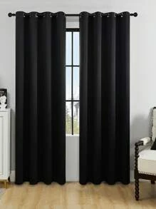 Panel única Cortina opaca unicolor 140*240CM - Negro - Ver 3
