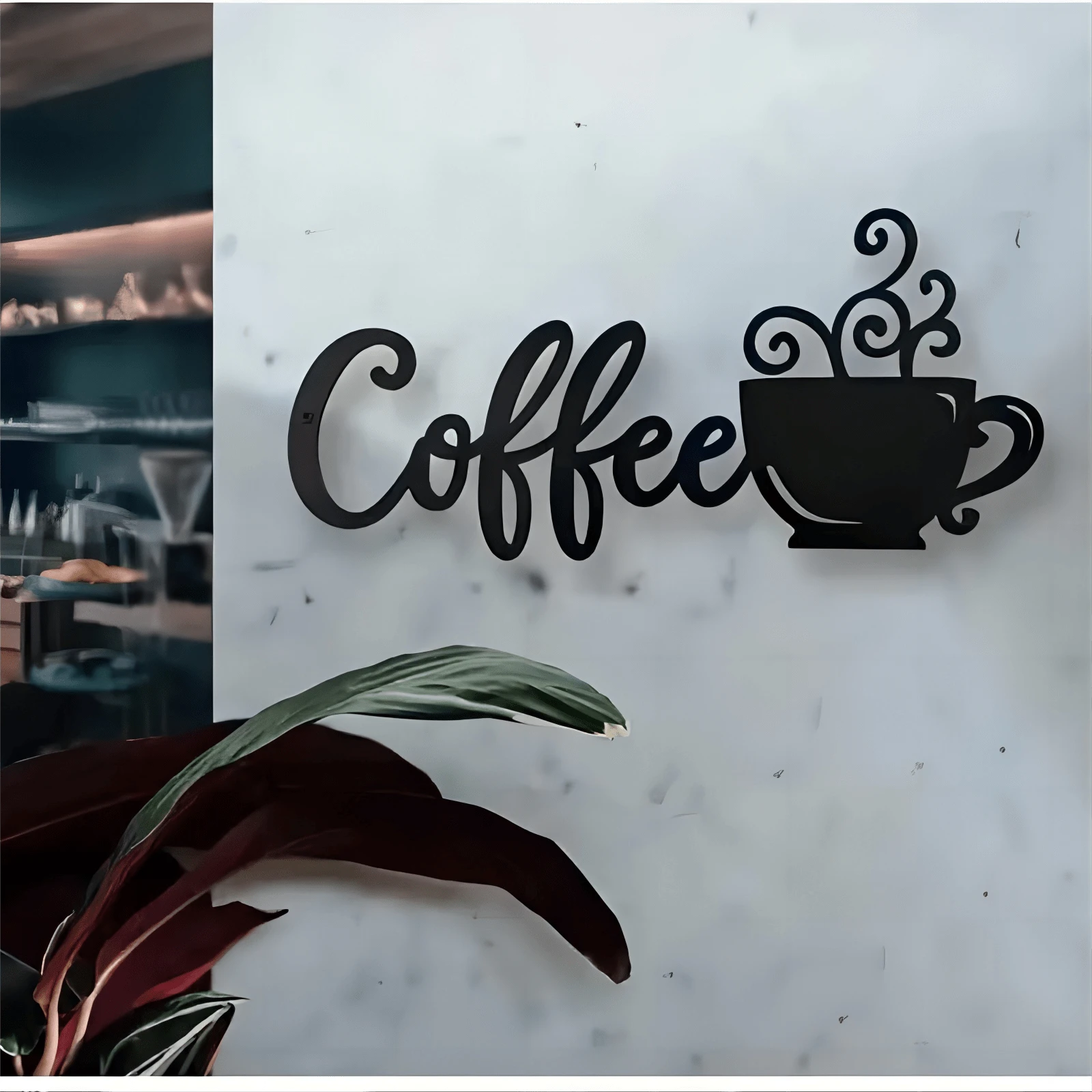 1 件金属墙面艺术室内装饰、墙面艺术吊坠、室内家居装饰、花园挂画、金属工艺品、节日礼物、厨房、客厅、咖啡厅墙面装饰、家居装饰、房间装饰、墙面装饰 - 黑色 - 查看 1