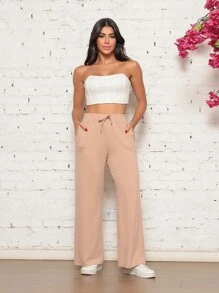 calça de moletinho grosso Feminina Calca Preto Feminina Tendencia 2024 Cos Alto calca pantalon