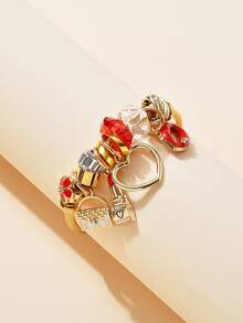 1個金屬珠鍊手鍊,採用可調節開放式設計,桃心鎖吊墜和個性化高端華麗風格 - 手鐲 - 查看 2