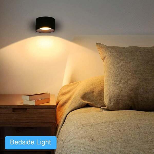 1pc/2pcs Touch Control Rechargeable Led Wall Sconces - 3 Brightness Levels, 3 Color Temperatures, 360° Rotation, Touch Control, Perfect For Study! Wall Mounted Lamp