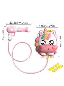 2000ML Capacity Backpack Water Gun With Pull-Type Design, Cartoon Round Unicorn Shape, Great For Boys And Girls To Play In Beach, Pool Parties And Interactive Puzzle Games - Multicolor - View 7