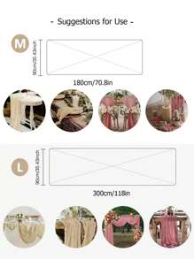 1入實色波西米亞風格桌布/桌旗，適用於婚禮/派對桌面裝飾，母親節/家居/場景裝飾 - 杏色 - 查看 6