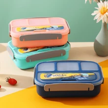 Lonchera Termica Escolar Infantil Niña Niño Mujer Vento Bento Fiambrera Lunch Hombre Desmontable kawaii Hermetico Cubiertos Cuchara Contenedor Escolar Lunch Box Caja de almuerzo con Cuchillería Para Comida Lonchera
