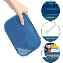 Lonchera Termica Escolar Infantil Niña Niño Mujer Vento Bento Fiambrera Lunch Hombre Desmontable kawaii Hermetico Cubiertos Cuchara Contenedor Escolar Lunch Box Caja de almuerzo con Cuchillería Para Comida Lonchera